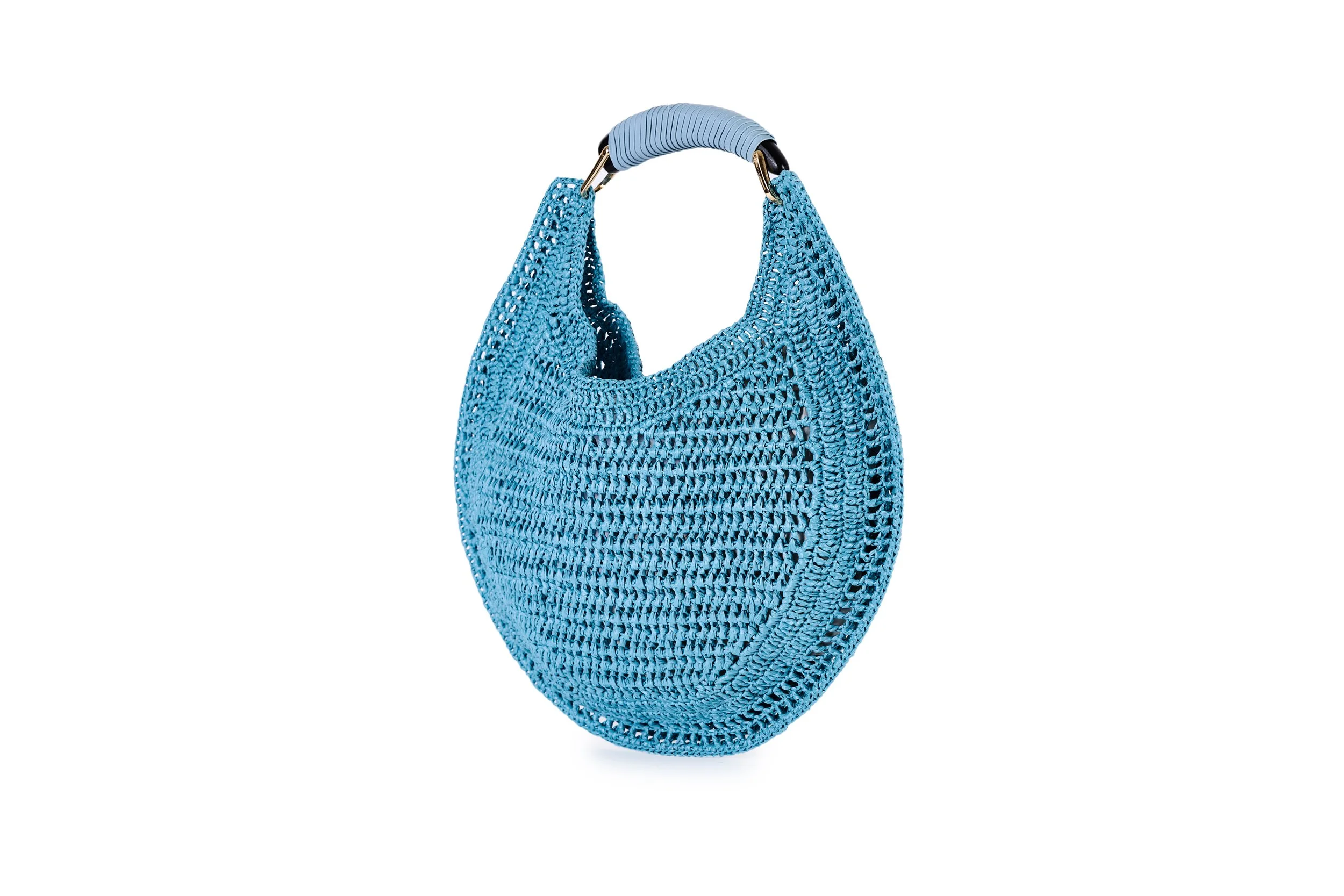 Crochet Raffia Top-Handle Purse, by ViaMailBag Light Blue 2.jpg (Copy)