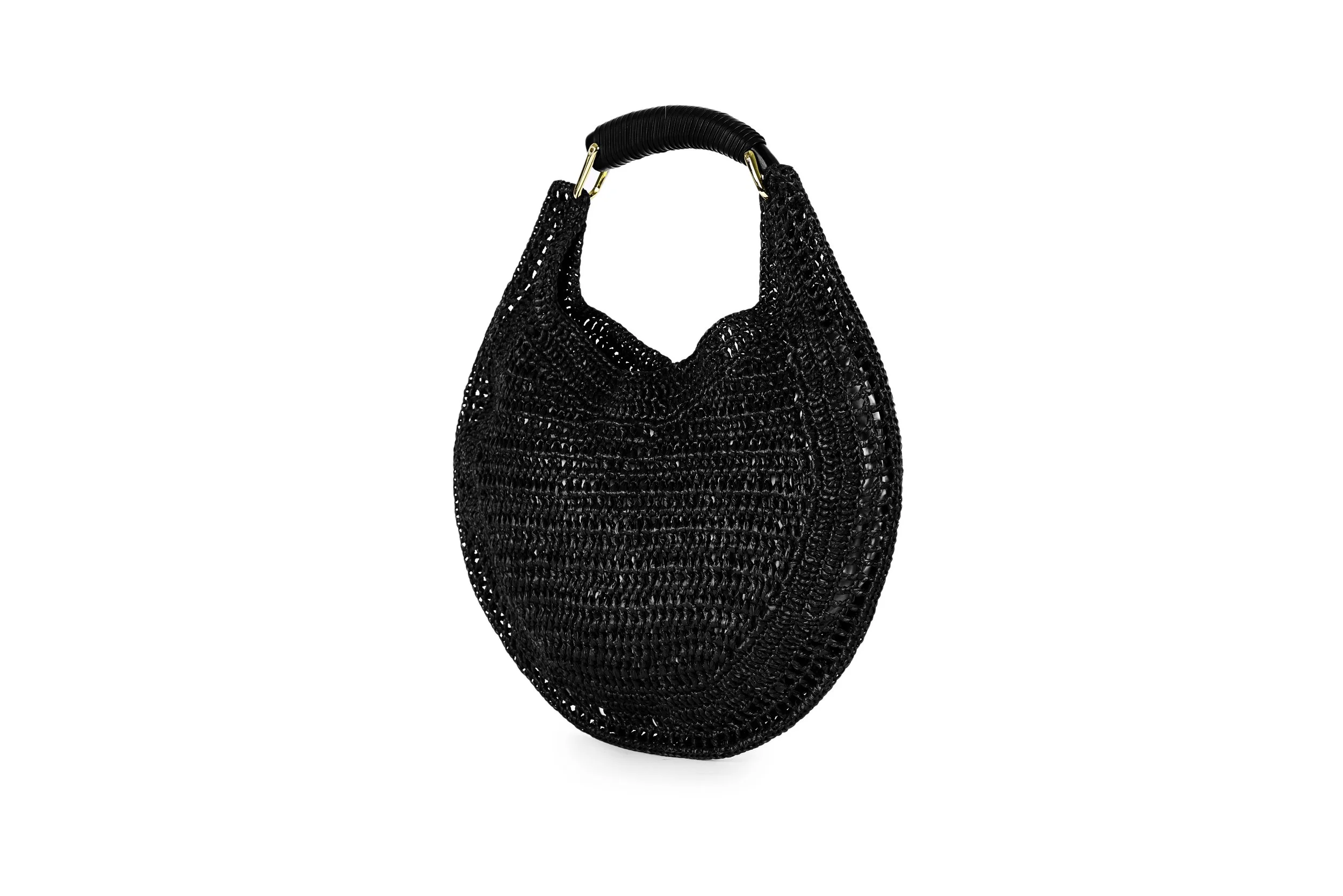 Crochet Raffia Top-Handle Purse, by ViaMailBag Black 2.jpg (Copy)