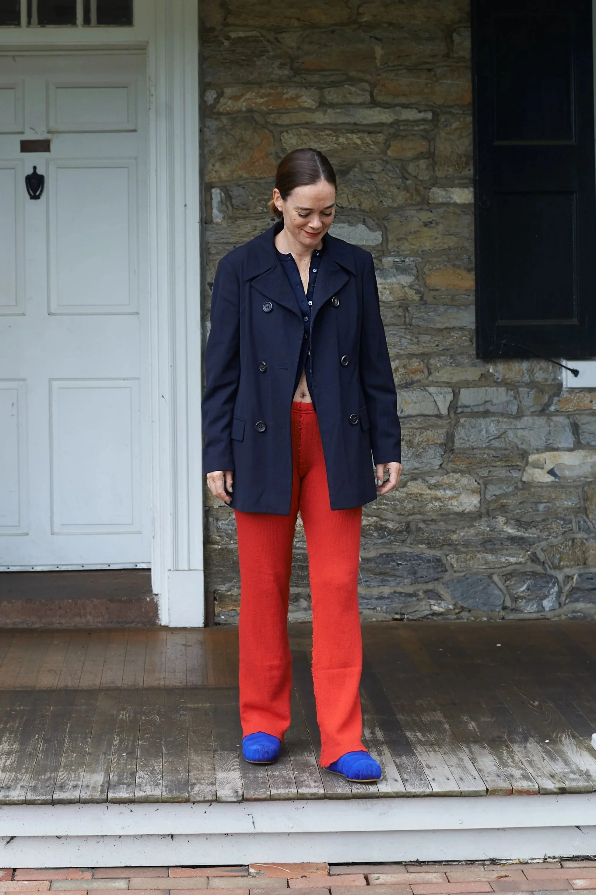 Double-Breasted Navy Blazer, by Jil Sander