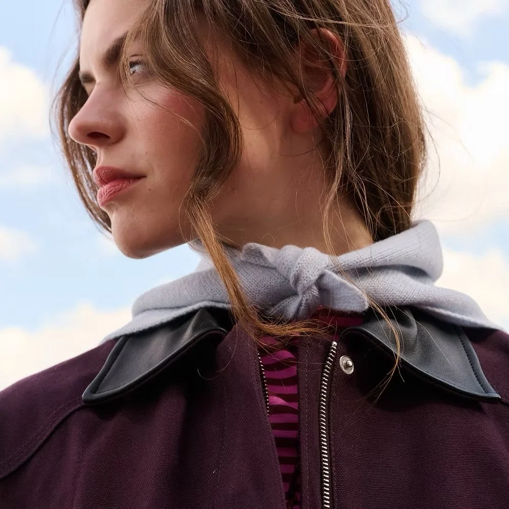 Powder Blue Merino Triangle Scarf