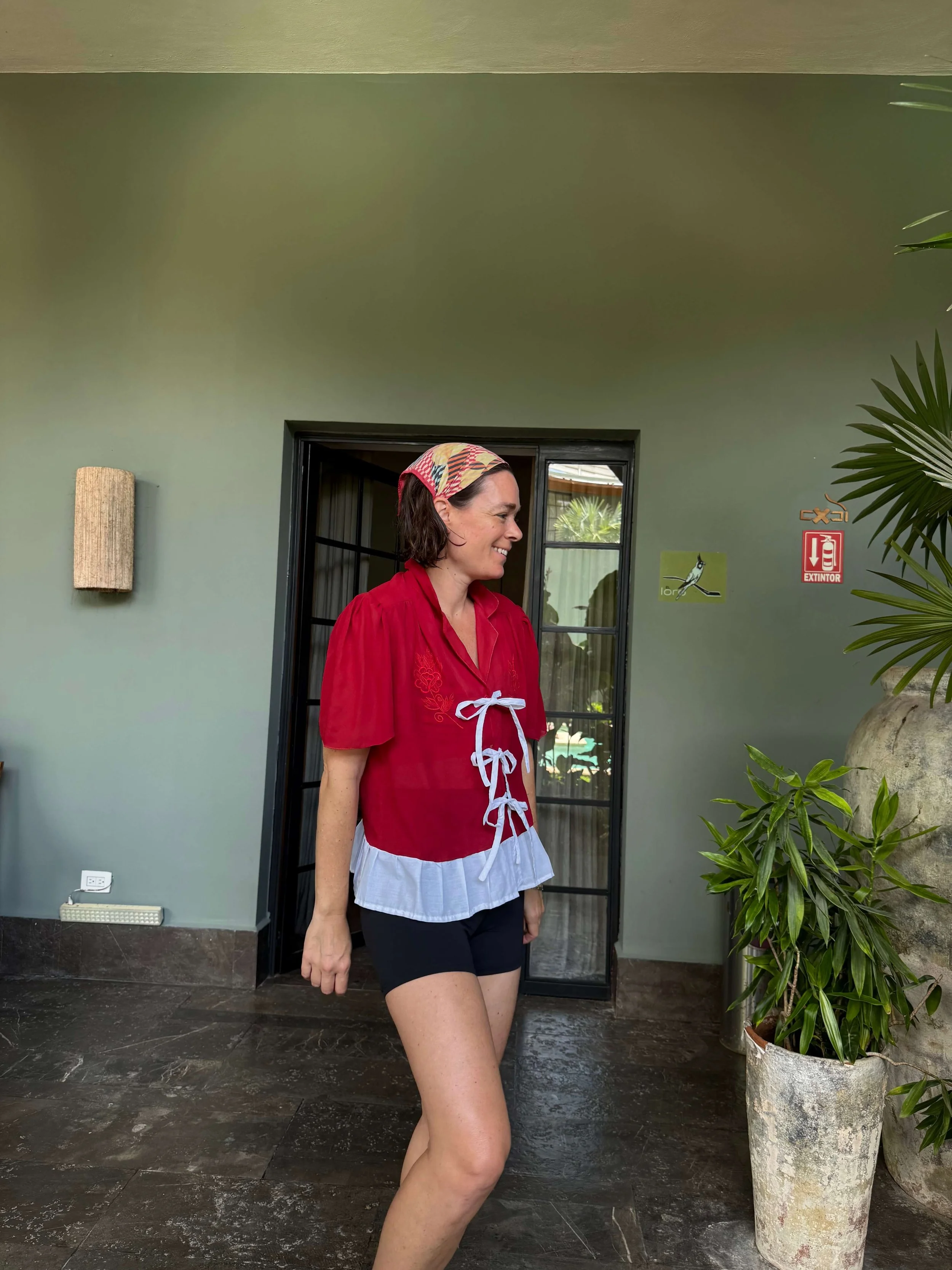 Lightweight Red Collared Blouse, by Vernâculo 1.jpg