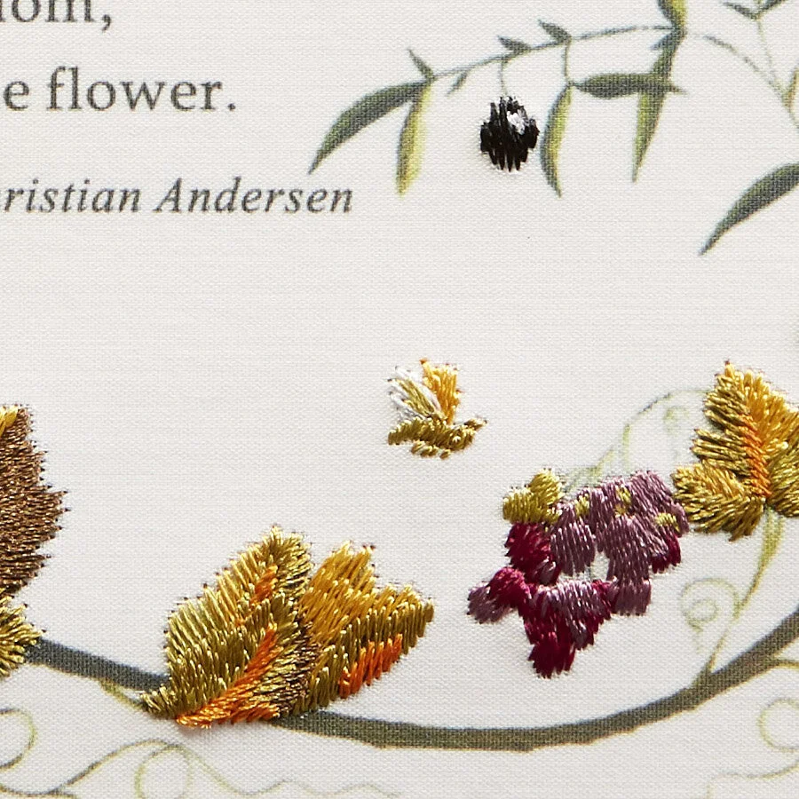 Buy Embroidered Leaves and Flowers Birthday Card — Larkwood Studio Buy Stationery and Greeting