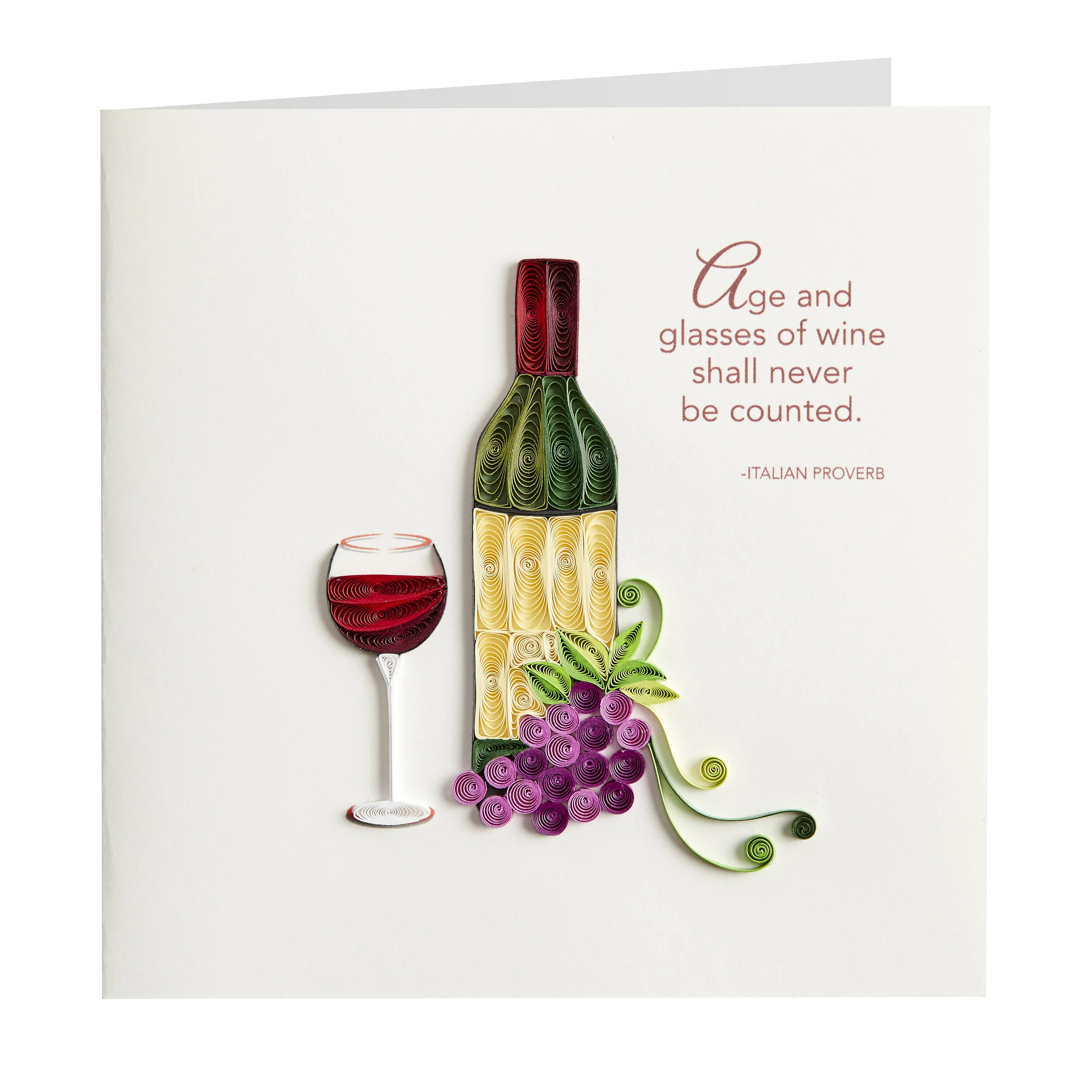 Buy Wine Bottle Quilling Birthday Card — Larkwood Studio Buy Stationery