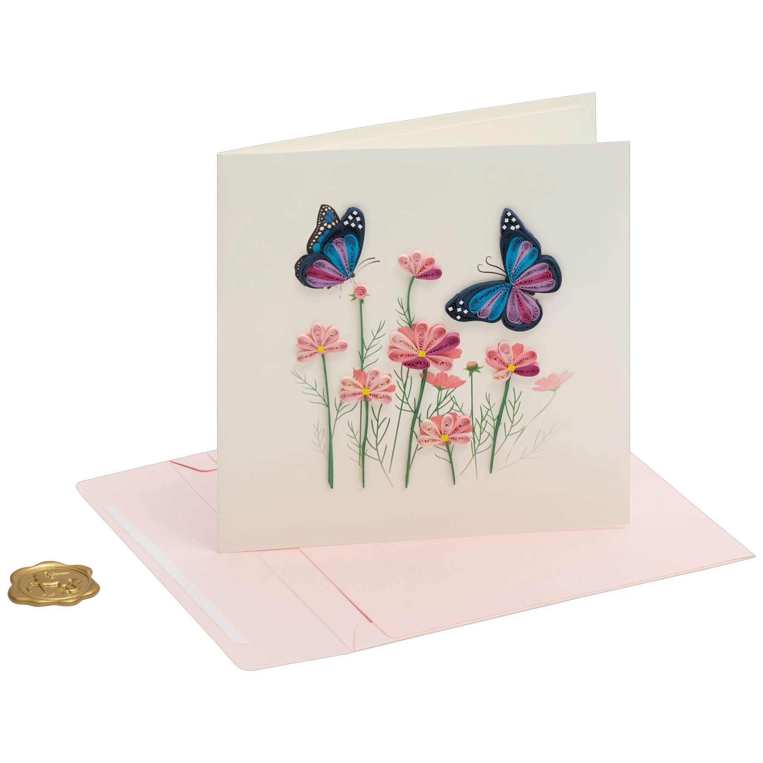 Flowers Butterflies Quilling Birthday Card — Larkwood Studio Buy