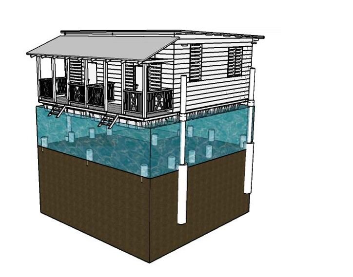  Diagram of House in Port Maria, Jamaica, Retrofitted and Floating During the Flood Season 