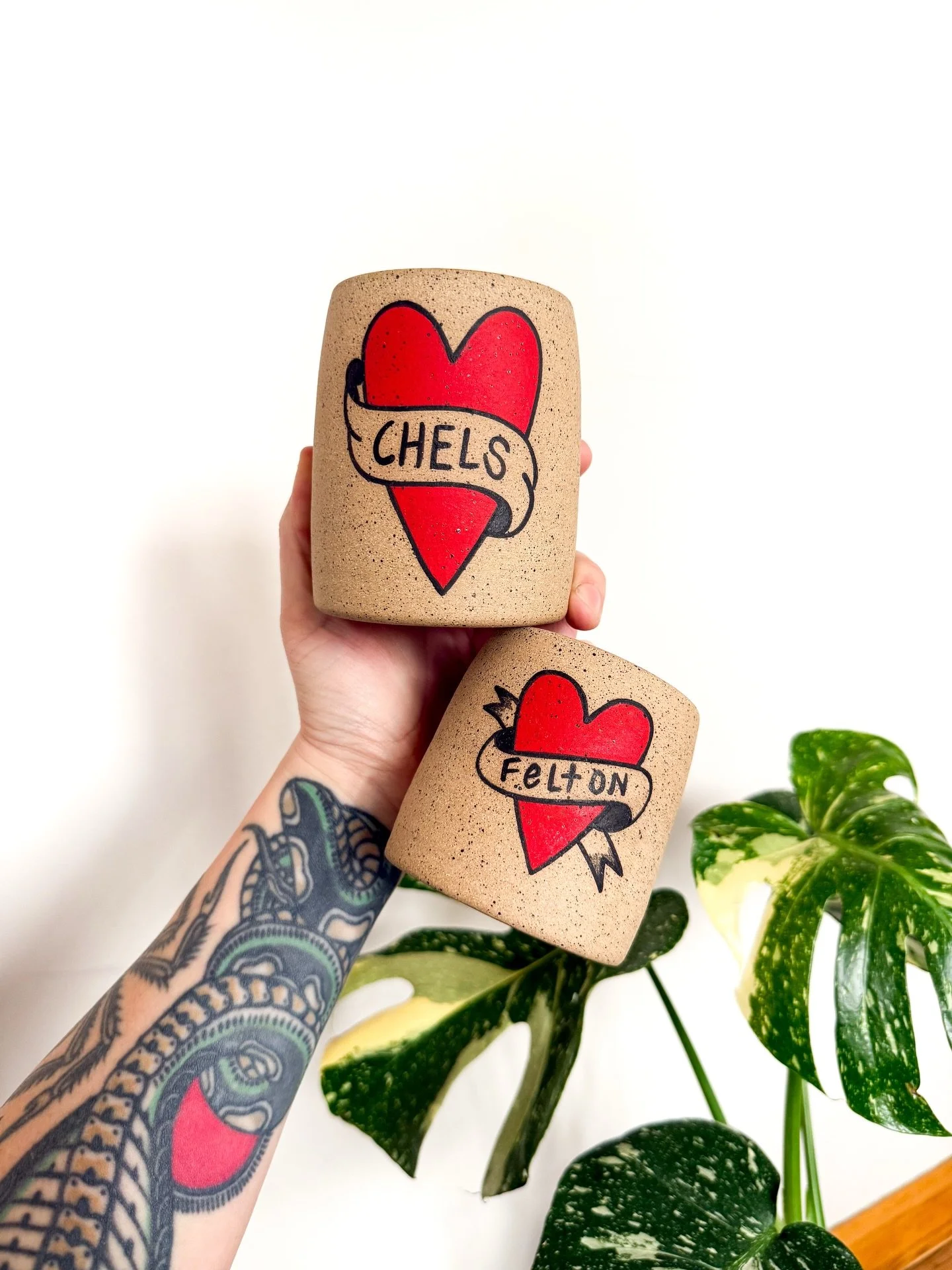 happy valentine&rsquo;s day, lovers. 🌹 i made these cups for my kiddo &amp; i for our valentines breakfast &amp; they did not disappoint. 🥺

but guess what - YOU will have the chance to get your very own custom heart cup for you &amp;/or a loved on