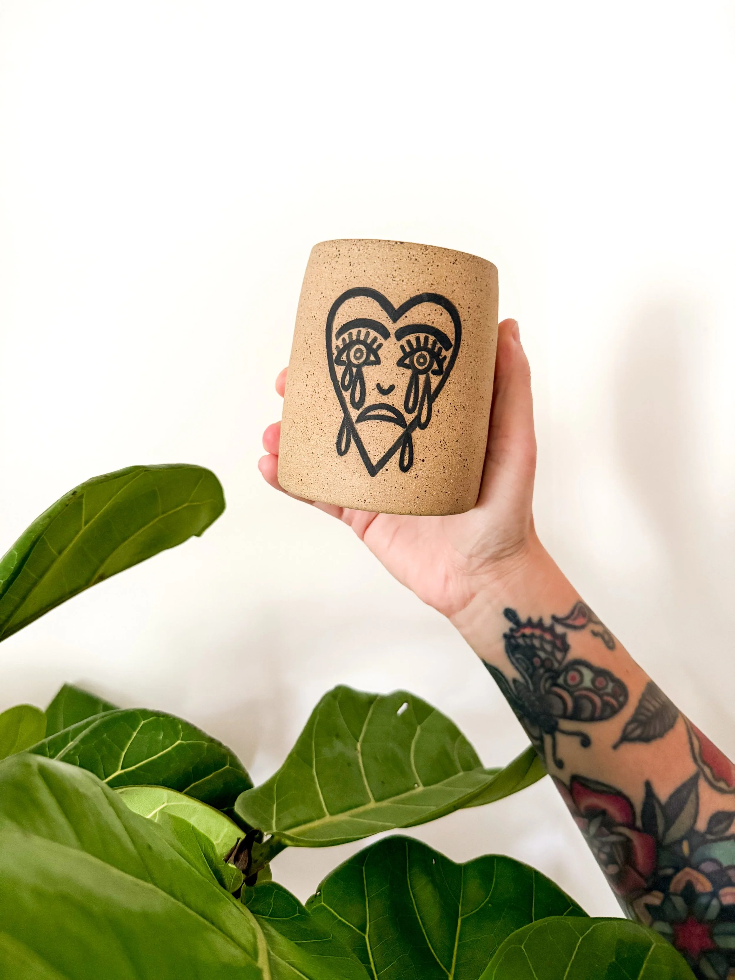 oh my dear stress heart cup. 🖤 we&rsquo;ve been together for over five years now, and I don&rsquo;t see our partnership ending anytime soon. some things just become part of the family. 

literally tho, i&rsquo;ve been making this cup for over FIVE Y