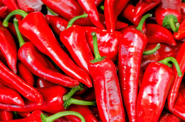 Hot red peppers