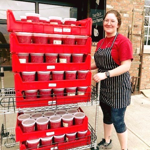 Getting ready for the season by making our delicious borscht for the freezer. An easy take home meal for you and your family to enjoy.

Opening on May 1st!