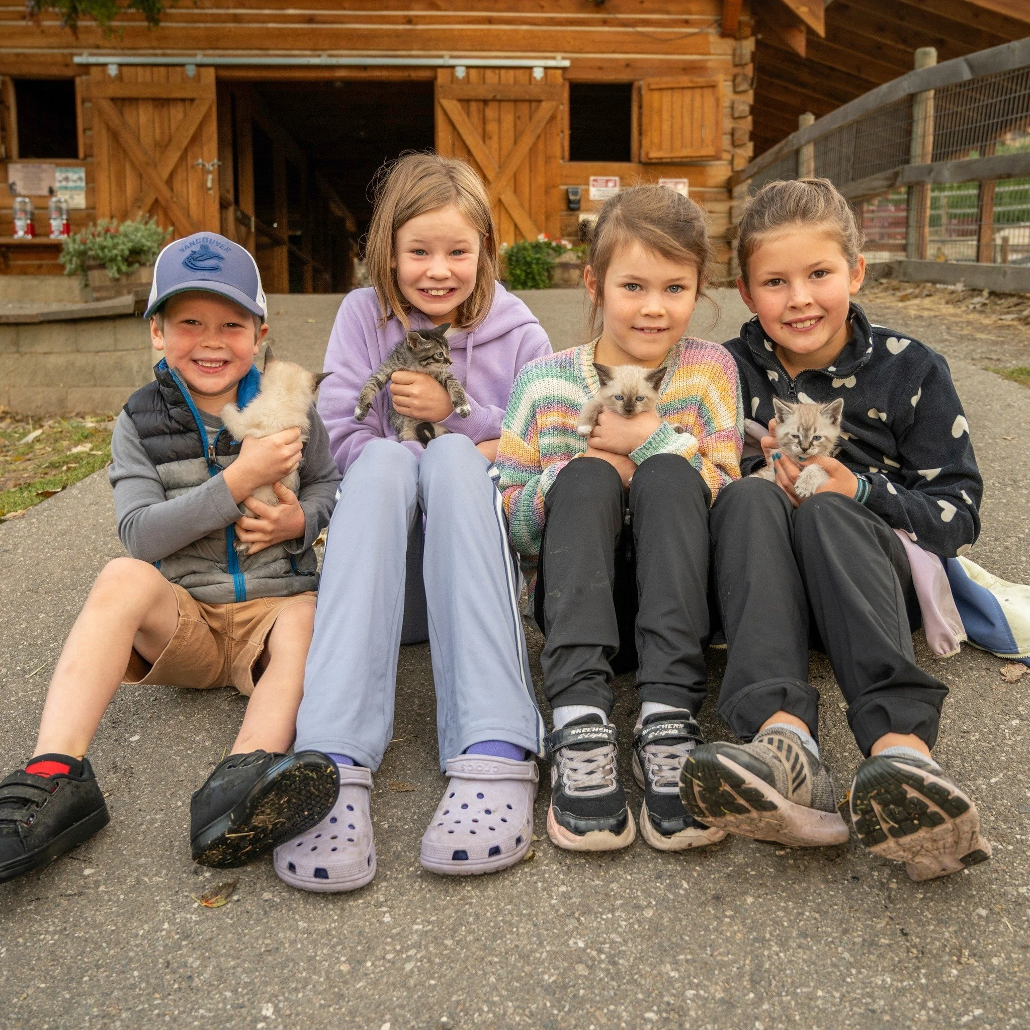 We&rsquo;re open every day from 9 to 5:30, including holidays (yes, we&rsquo;re open on Thanksgiving Monday!).
There&rsquo;s no admission charge, visiting our farm is completely free! You can enjoy the Crazy Cow Kids Corral, lower playground areas, a