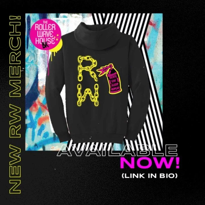 Just dropped! &gt;&gt;&gt; Exclusive Roller Wave House BK merch by Good All Day available now!! (Shop link in @rollerwavenyc bio!!)
LET&rsquo;S GET WAVY BABY!