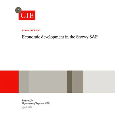 Economic development in the Snowy SAP
