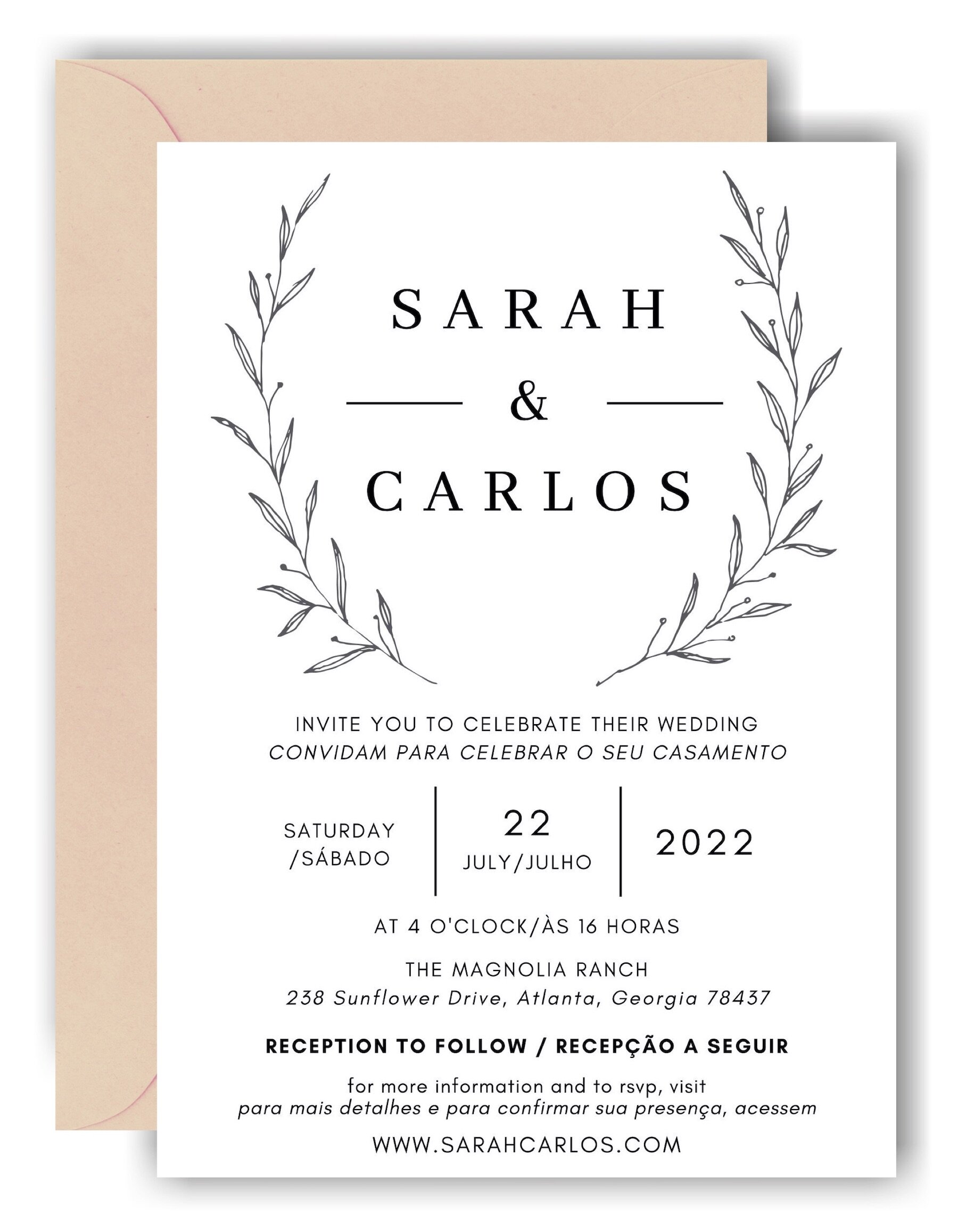 Sample wedding invitation