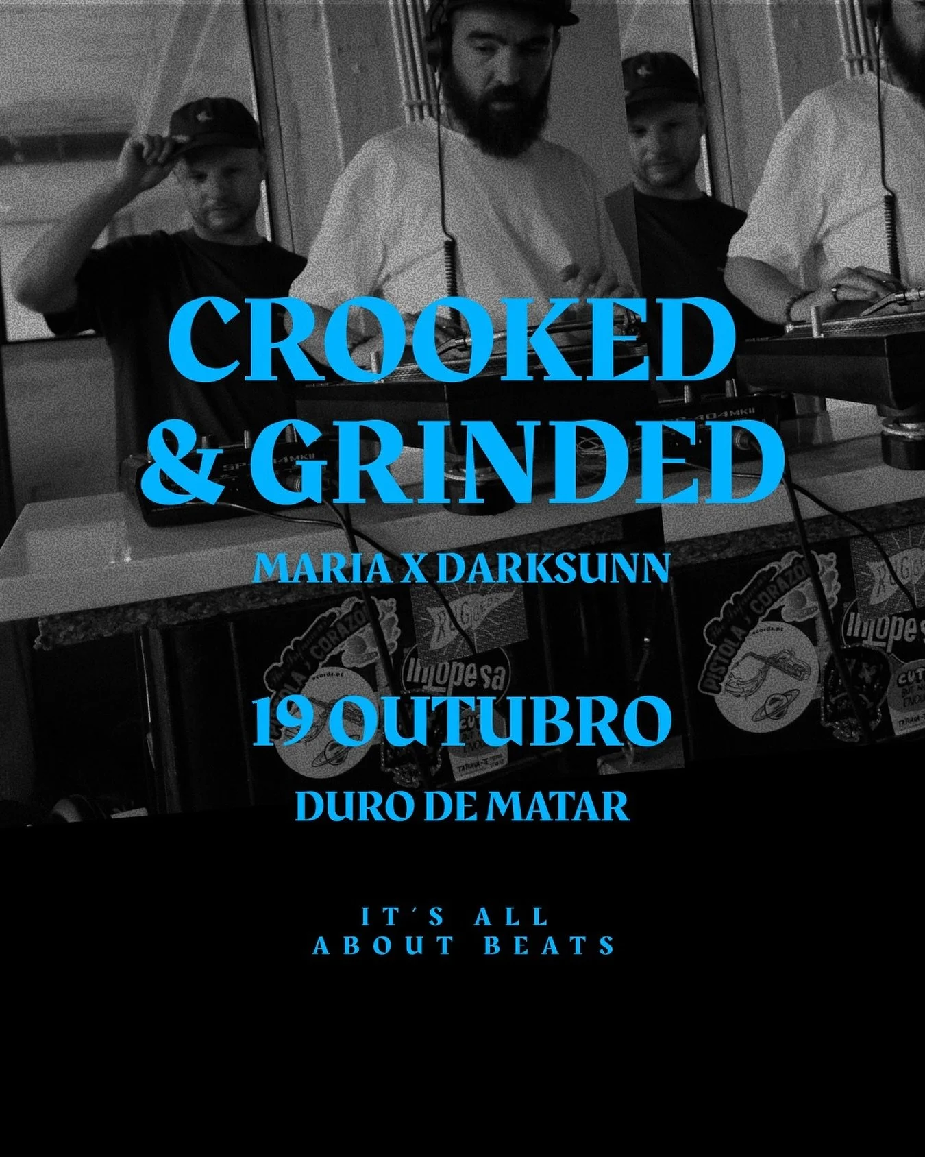 Pr&oacute;ximo Domingo &eacute; dia de Beats no @durodematar.pt 

@darksunn e @damariacomamor s&atilde;o Crooked n&rsquo; Grinded: instrumentais s&oacute; em vinil e 2 SP404 g&eacute;meas a alimentar o &eacute;ter das 18:00 &agrave;s 22:00

🔊 🌮 🍻