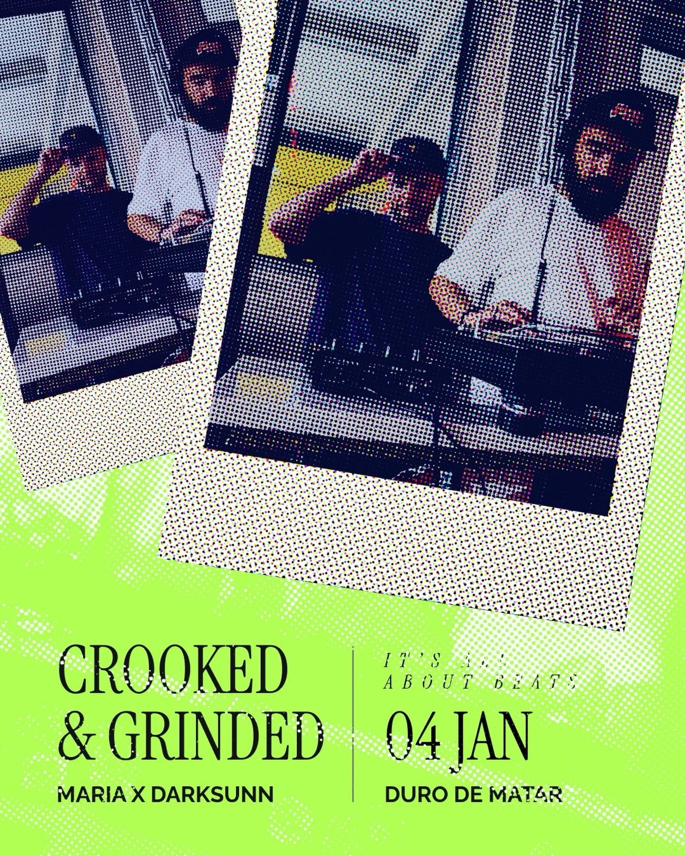 Tudo curado da passagem de Ano? 
Crooked n&rsquo; Grinded abrem o 2026 no @durodematar.pt j&aacute; este Domingo, das 18h &agrave;s 22h, entrada livre como de costume.

Beats directos do vinil mais duas SP404 g&eacute;meas para disparar aqueles origi