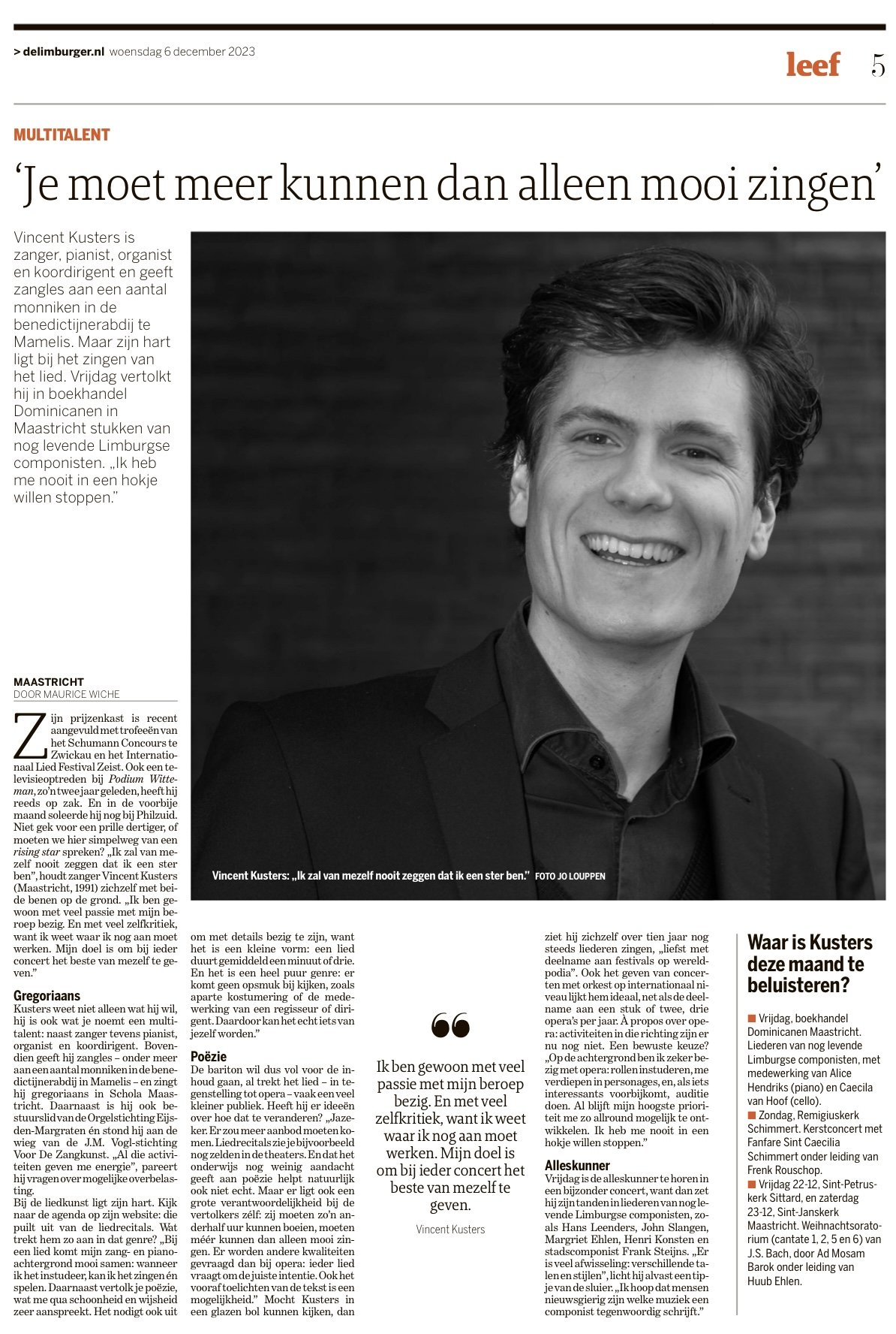 ARTICLE DE LIMBURGER 6-12-2023