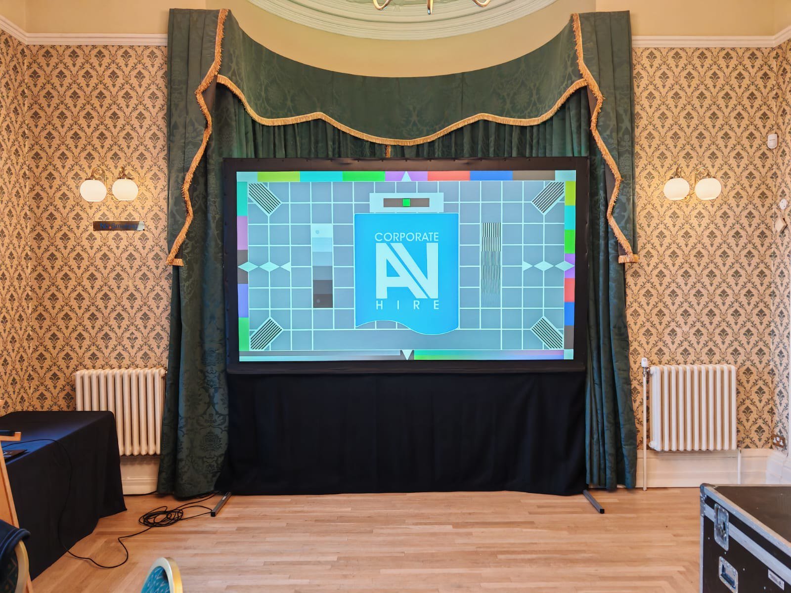 2.5m Screen and 7k projector with mirror lens at Belfast Castle