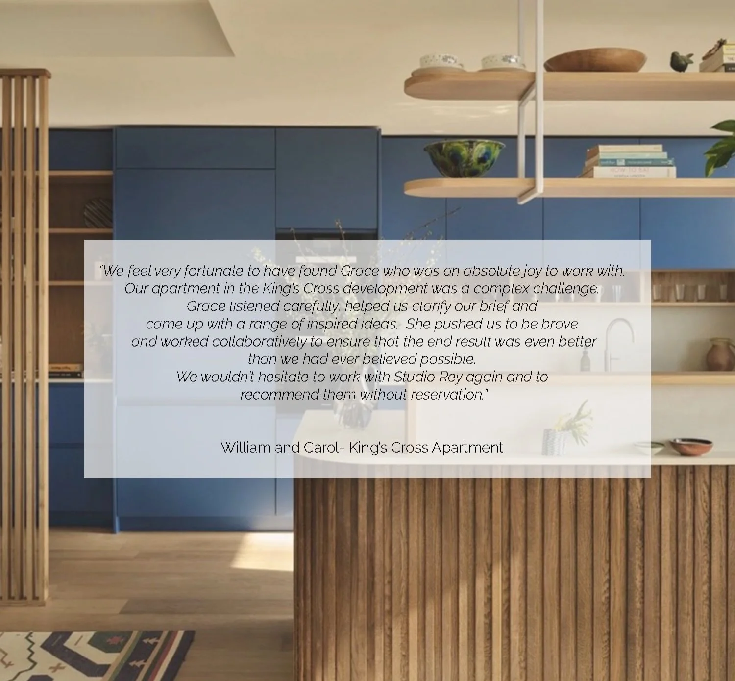 Starting this short week with this lovely review from William and Carol who were truly wonderful clients ❤️
&bull;
&ldquo;We feel very fortunate to have found Grace who was an absolute joy to work with. Our apartment in the King&rsquo;s Cross develop