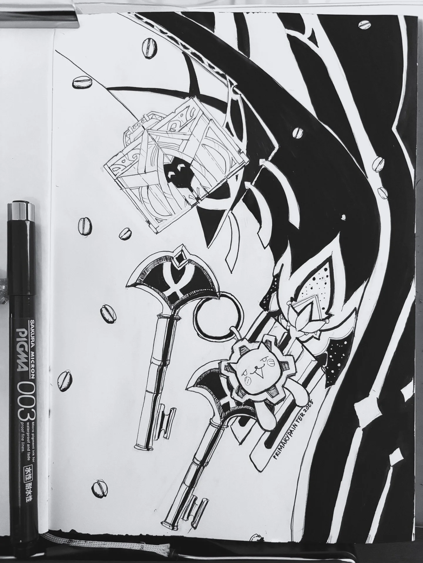 #Inktober Day 10: Home 🌱🏛️

🌱 - &ldquo;I seem to have taken both keys when I left the house. Heh, oh well.&rdquo;
🏛️ - &ldquo;Huh? Where&rsquo;s my &mdash;? Ugh, not again&hellip;&rdquo;

If you know, you know 😂 (and they were roommates)

#daily