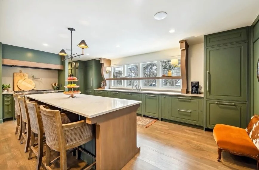 A kitchen that feels collected, grounded, and built for everyday living 🌿

This Oak Hill whole house renovation blends rich green cabinetry, warm wood tones, handcrafted details, and timeless finishes to create a space that feels both elevated and d