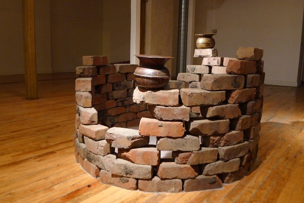 8' diameter made of loose historical bricks