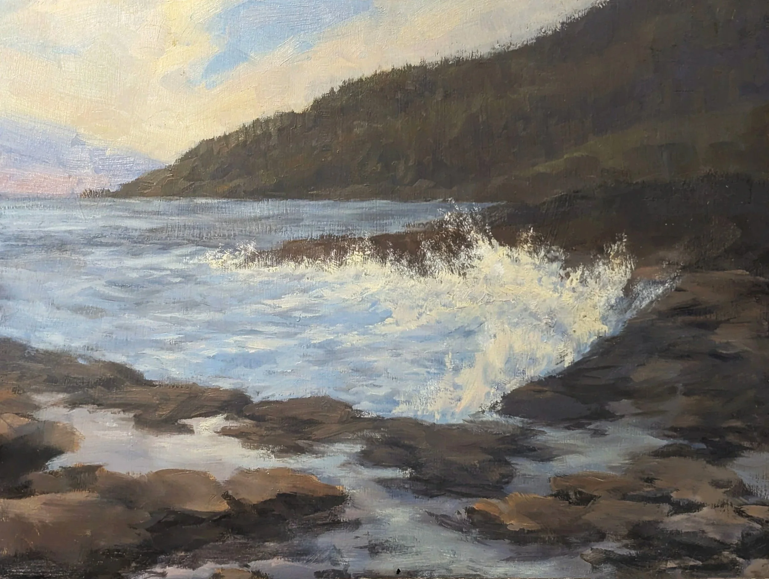   Ocean’s Force  – 12” × 16” – Oil on Panel – Available 