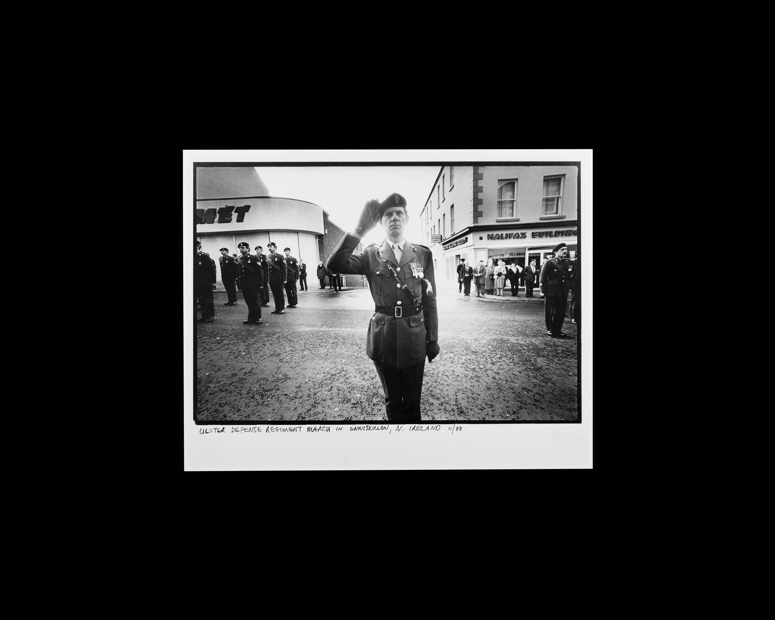  Loyalists march to commemorate Armistice Day and the one-year anniversary of an IRA bombing which left 11 Protestants killed and scores wounded in Enniskillen, Northern Ireland.  1988 