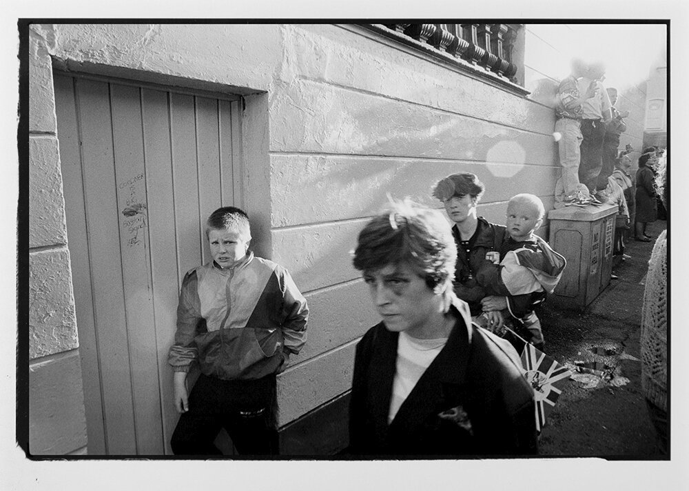  Spectators leave the Orange March in East Belfast, Northern Ireland. 1990 