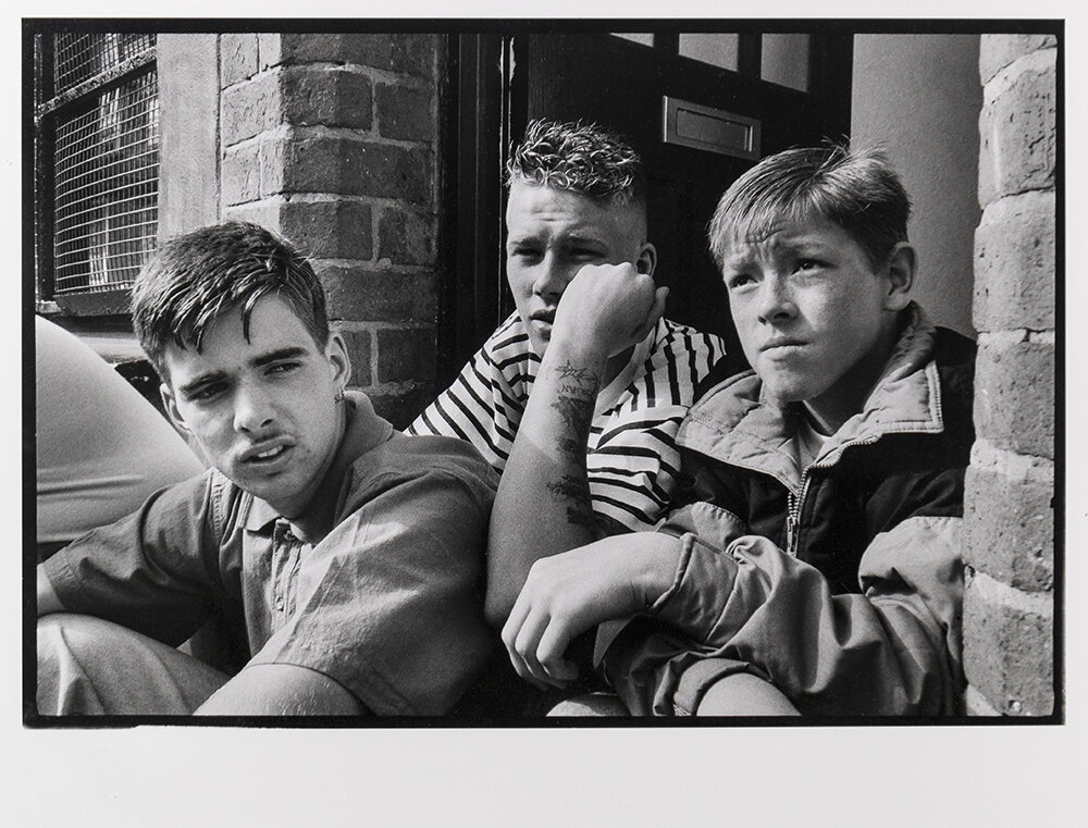  Teenagers from the working class Protestant neighborhood of Tiger's Bay hanging out in Belfast, Northern Ireland. 1989 