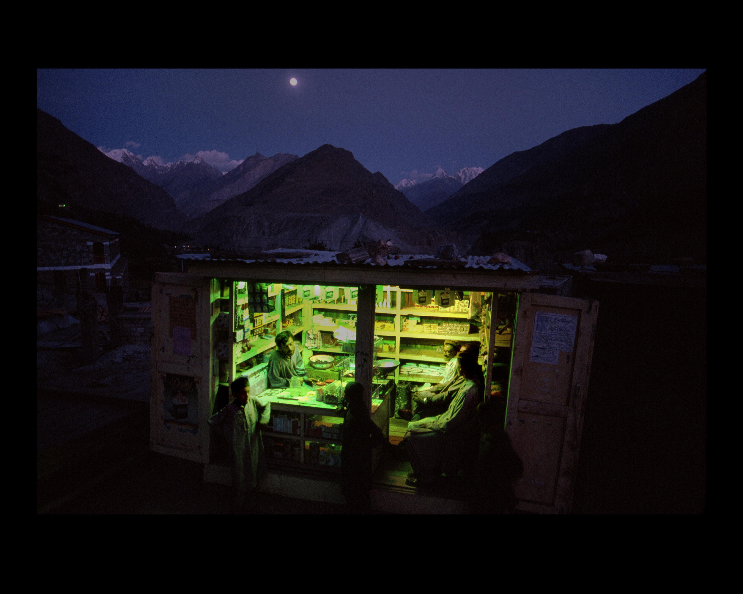  A roadside food stand along the Karakorum Highway in the Northern Areas, which connects Pakistan to China, and is the highest paved road on earth. 1998 
