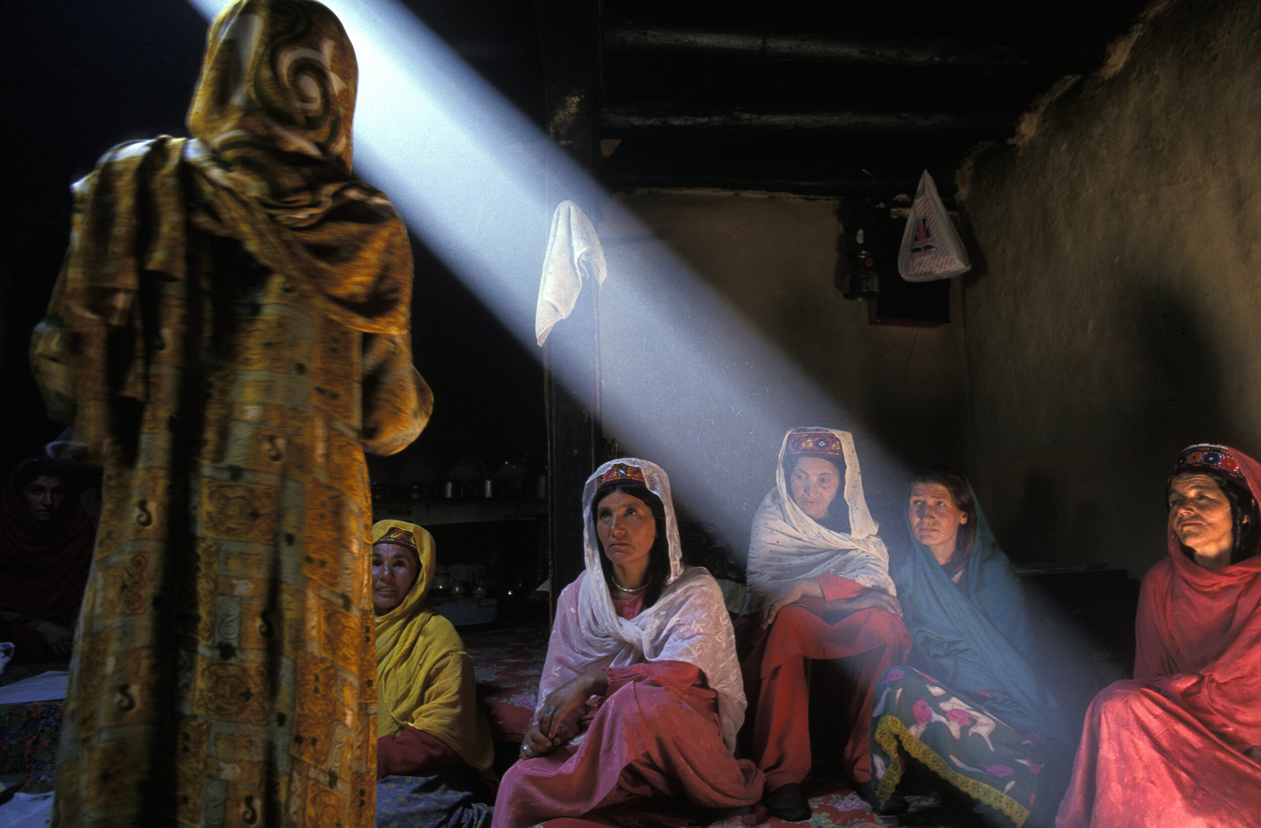  Women from the Women's Cooperative, started in 1984 to discuss local news and invest in village agricultural projects organize and develop businesses and take control of their assets. Hunza, Pakistan. 1998  