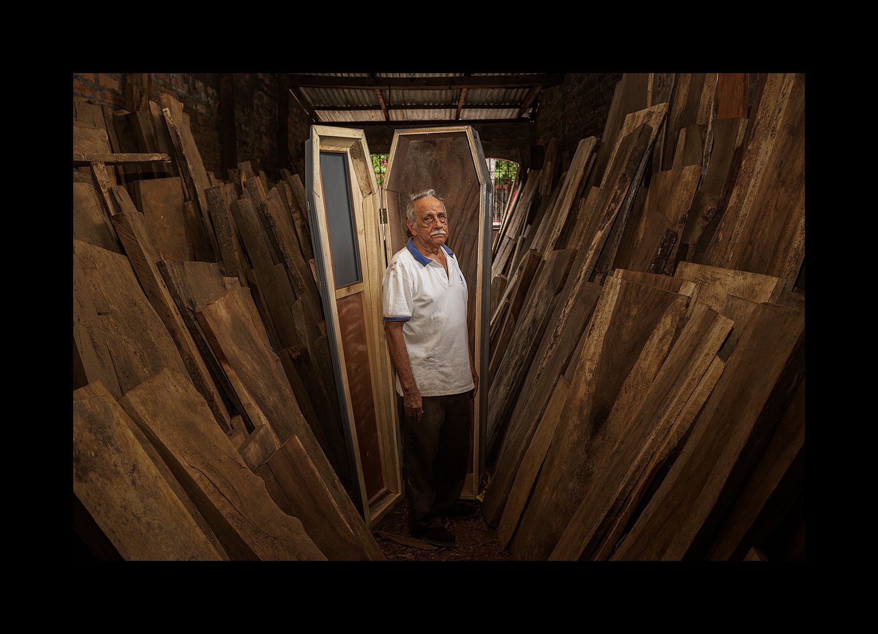  A coffin maker poses in his workshop in Chichigalpa, Nicaragua on Jan. 7, 2013.  