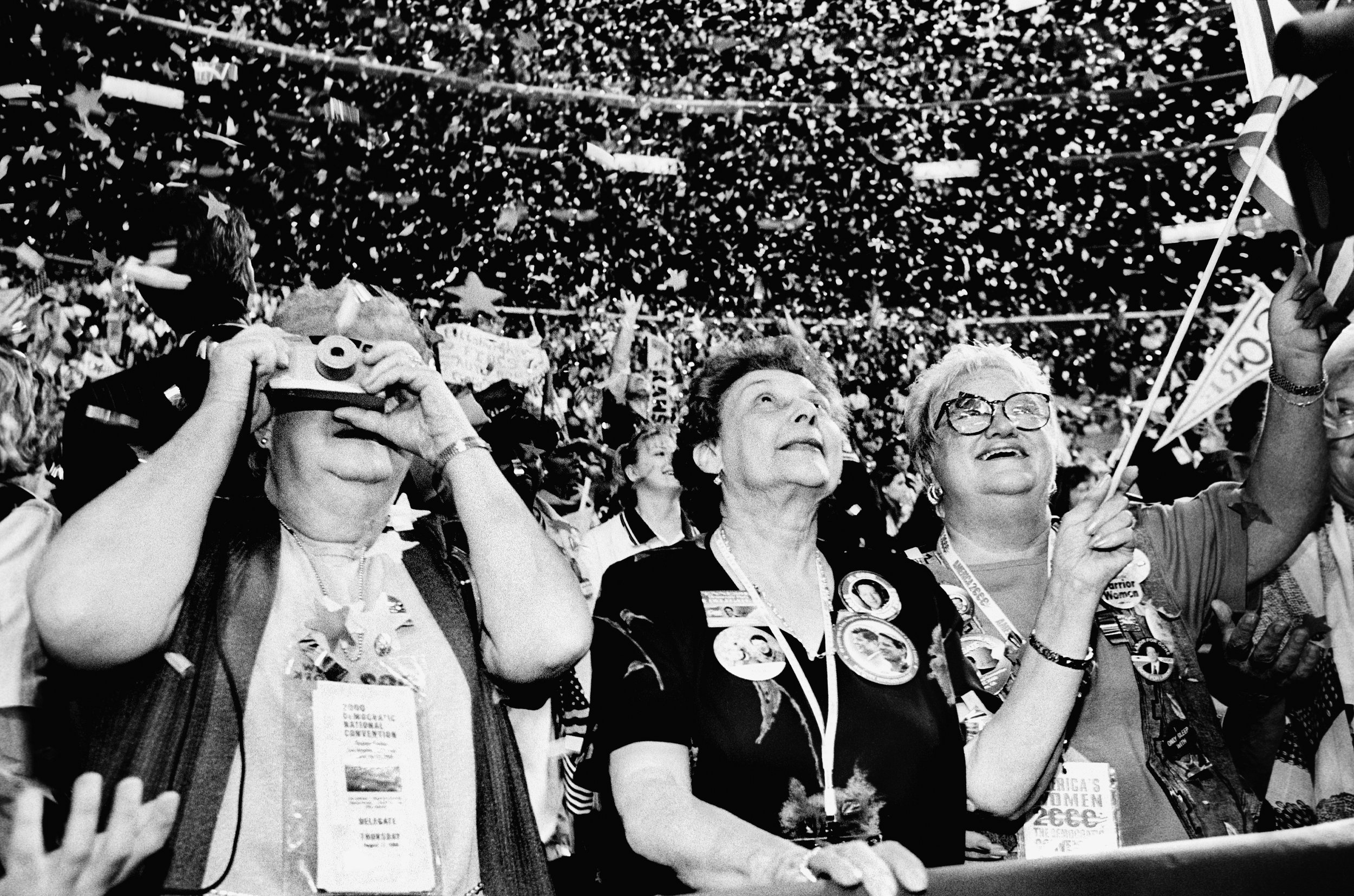  Delegates at the Democratic National Convention for US President in Los Angeles. 2000 