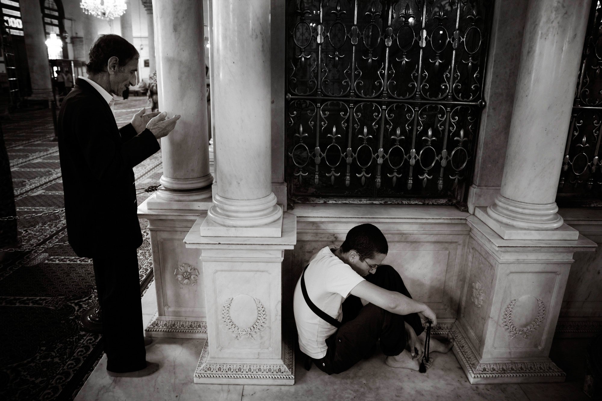  Muslims visit the tomb of St. John the Baptist, located at the Omayyad Mosque in Damascus, Syria on April 28, 2008. This tomb is a sacred site for both Christians and Muslims. 