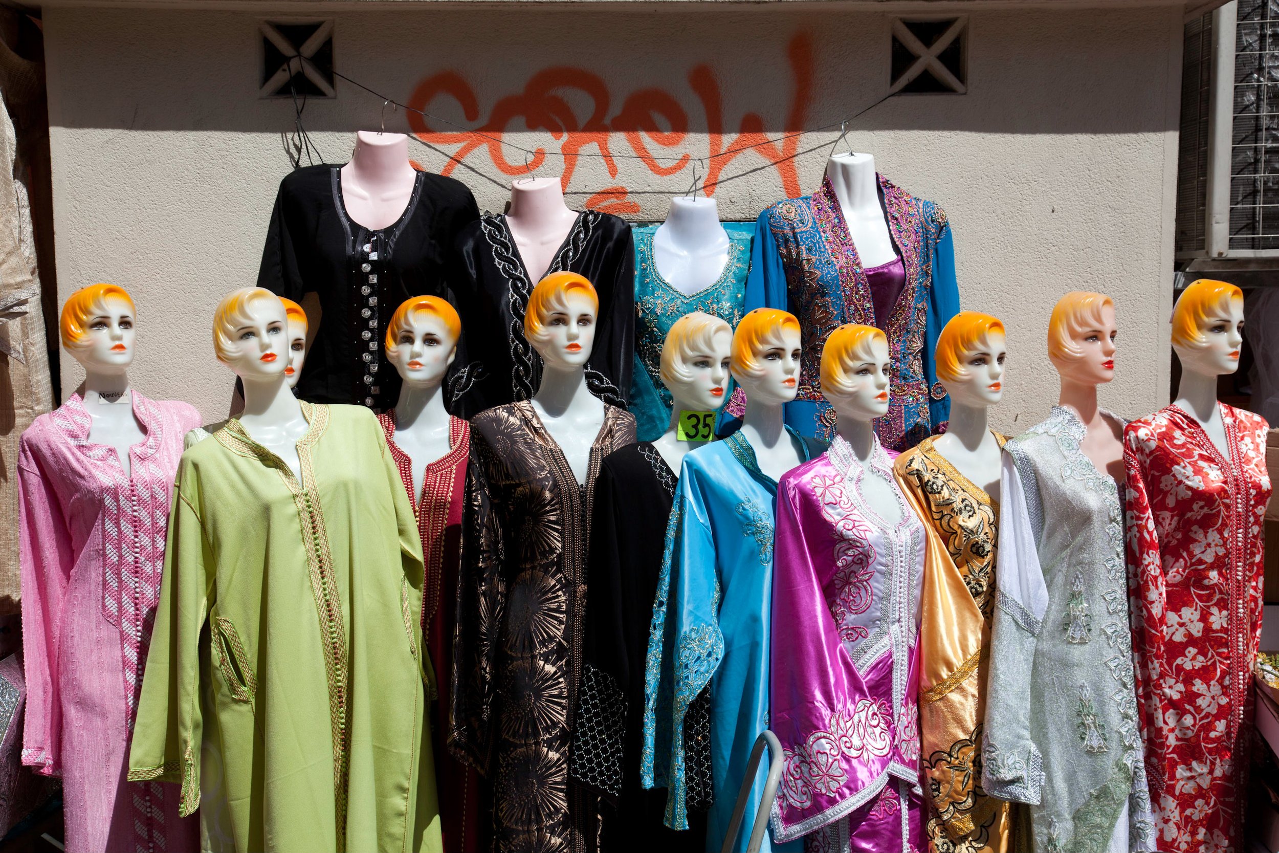  Mannequins in an Arab market in Marseille, France on May 6, 2011. 