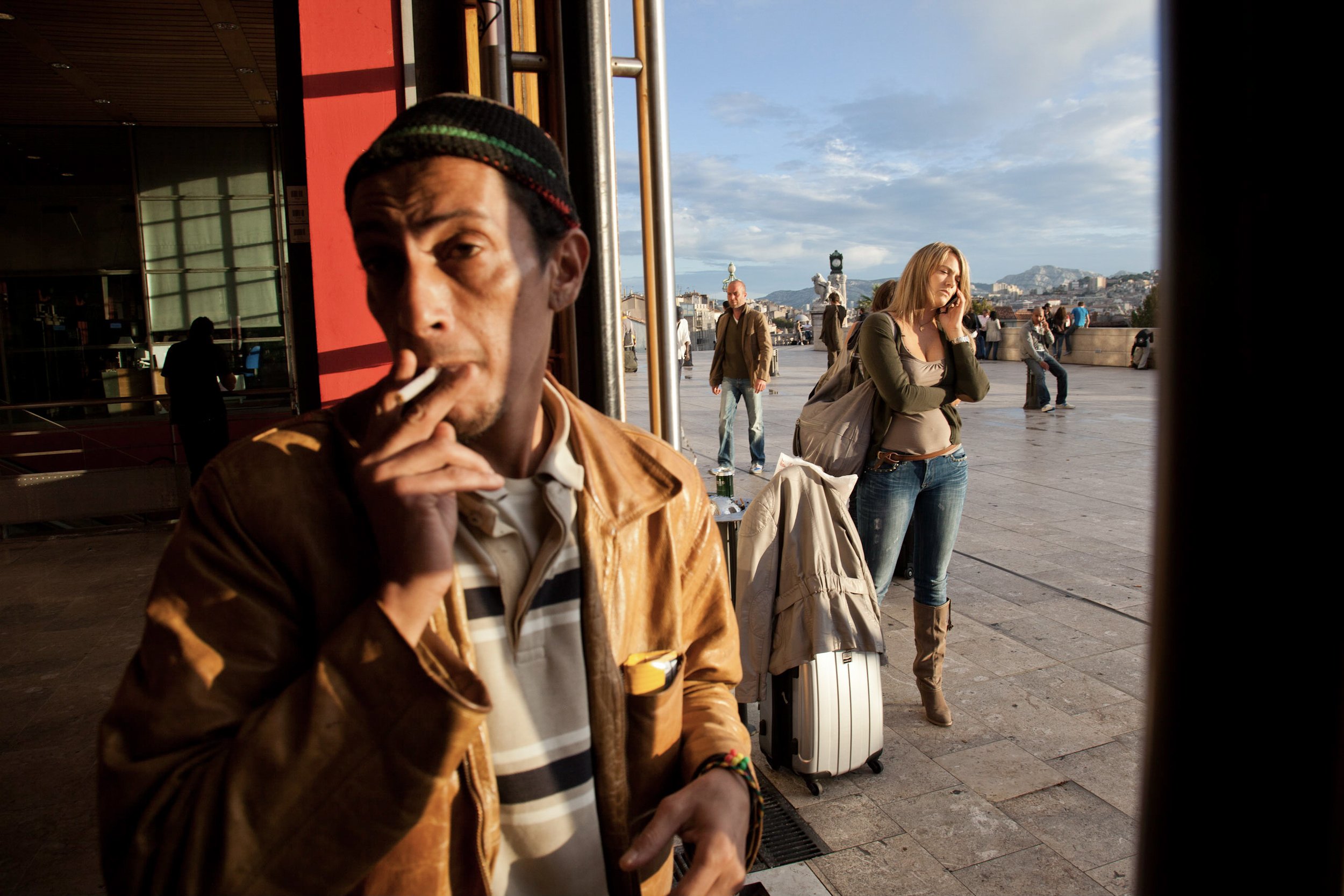  People congregate at the Gare St. Charles, the main train station in Marseille, France on Sept. 24, 2010. 