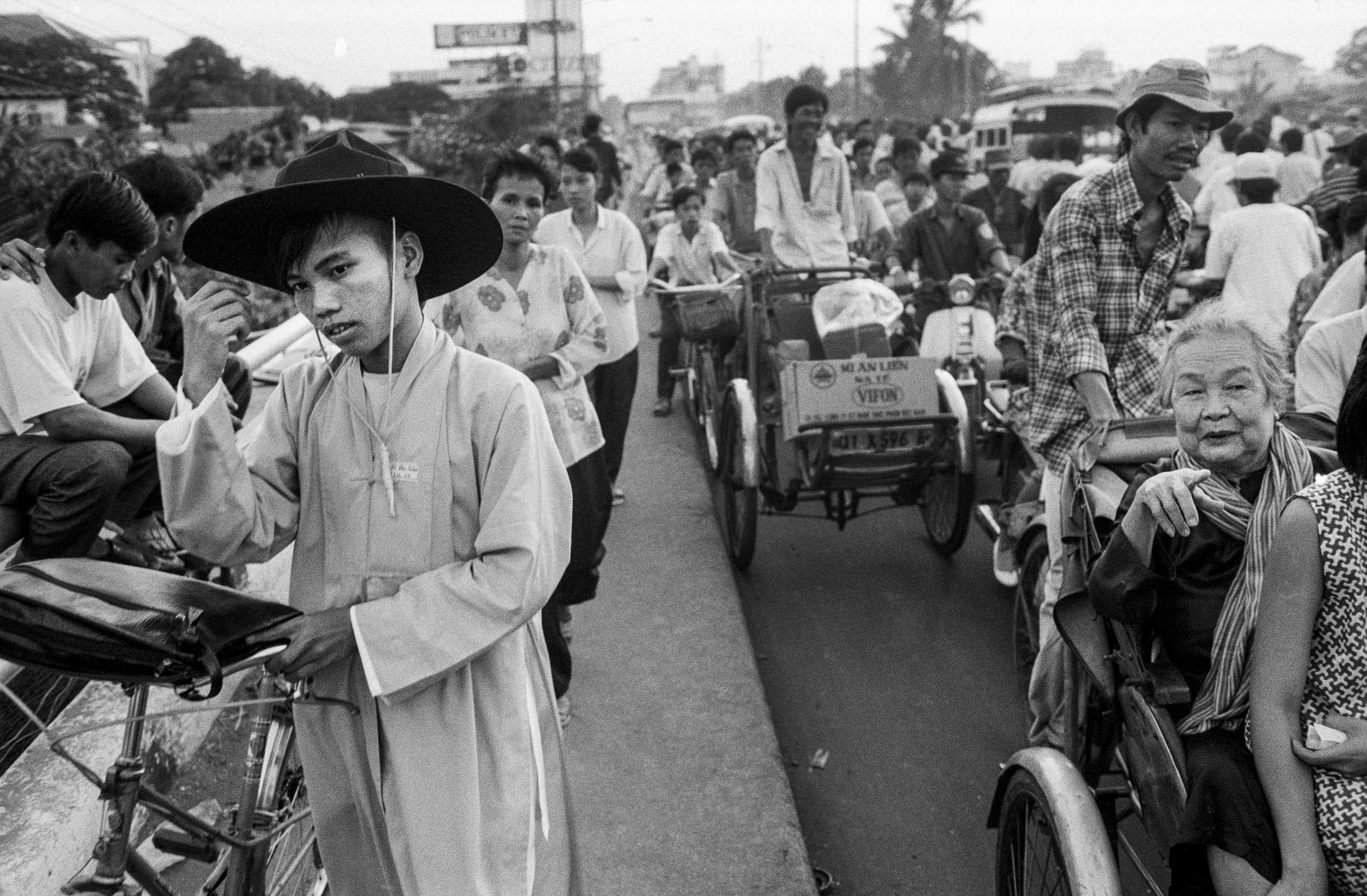  Traffic congestion in “Scooter City” slows down commuters and makes travel difficult during rush hour.  