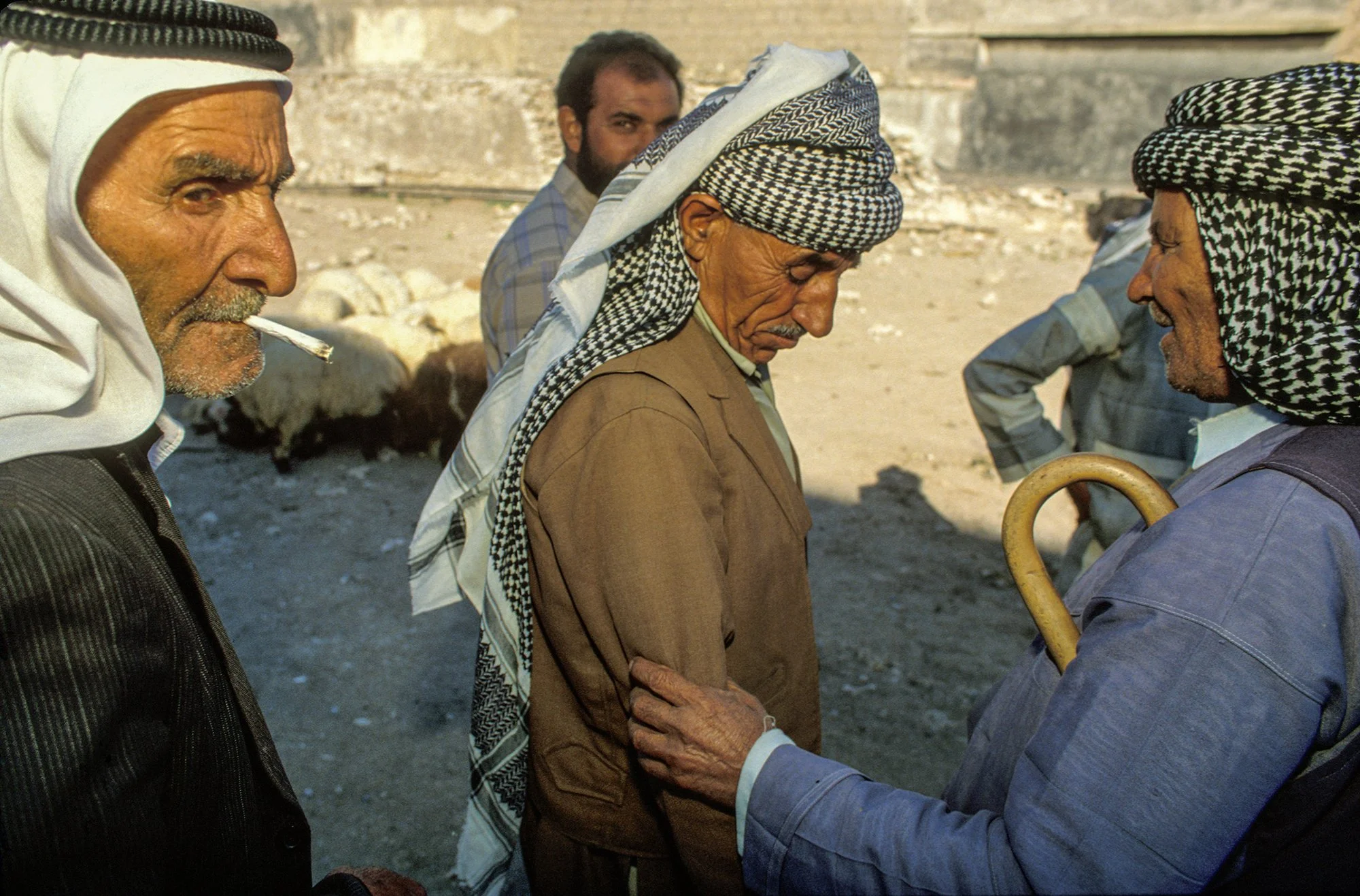 Kurdish traders at a livestock market in the town of Zahko, Iraq, 1991.