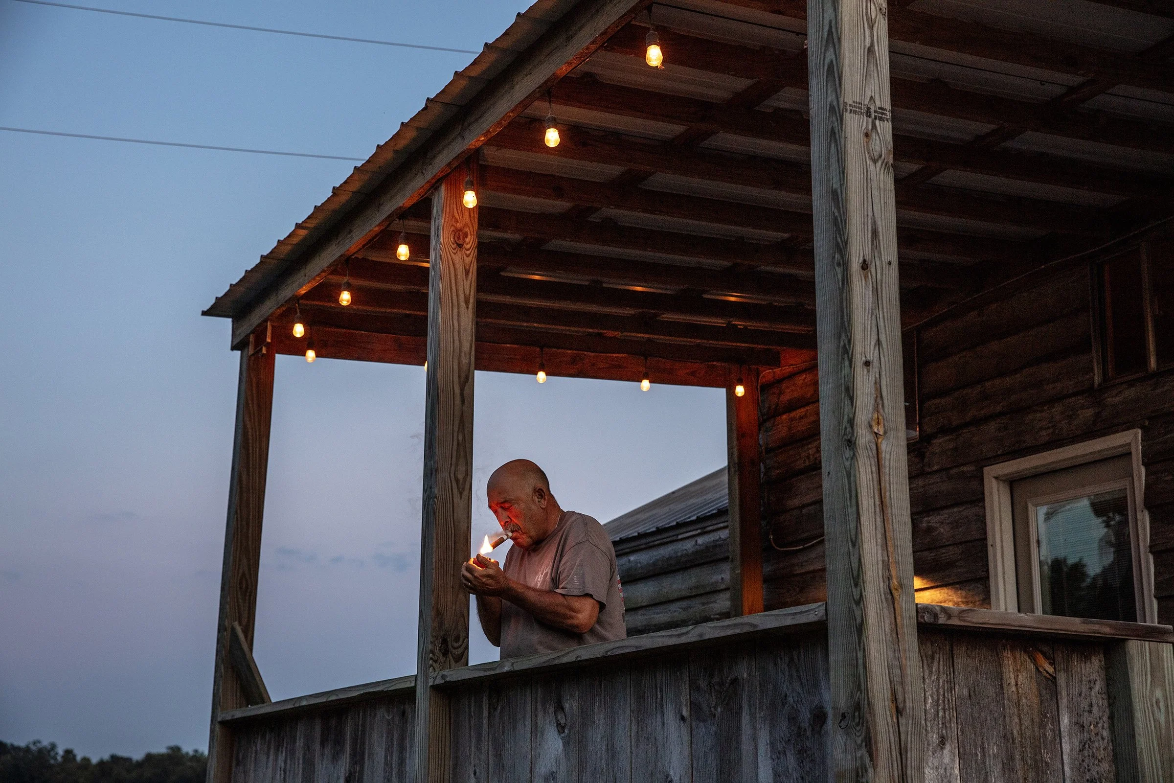  Jimmy McClellan, 65, at his hunting lodge in the Smith Point Hunting Club, near Gunnison, Mississippi on September 17, 2025. 