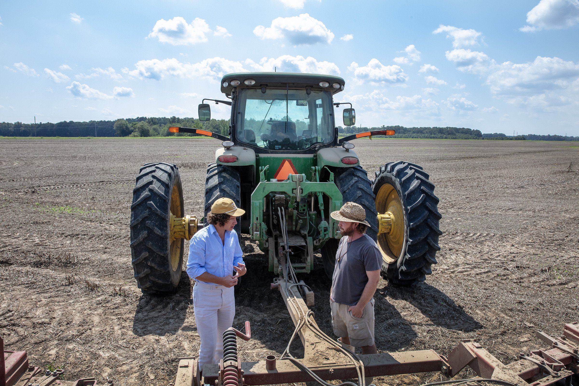  Watson Turnipseed, a young lawyer and farmer, with his brother Bratton, in  Tutwiler, Mississippi on September 4, 2025. 