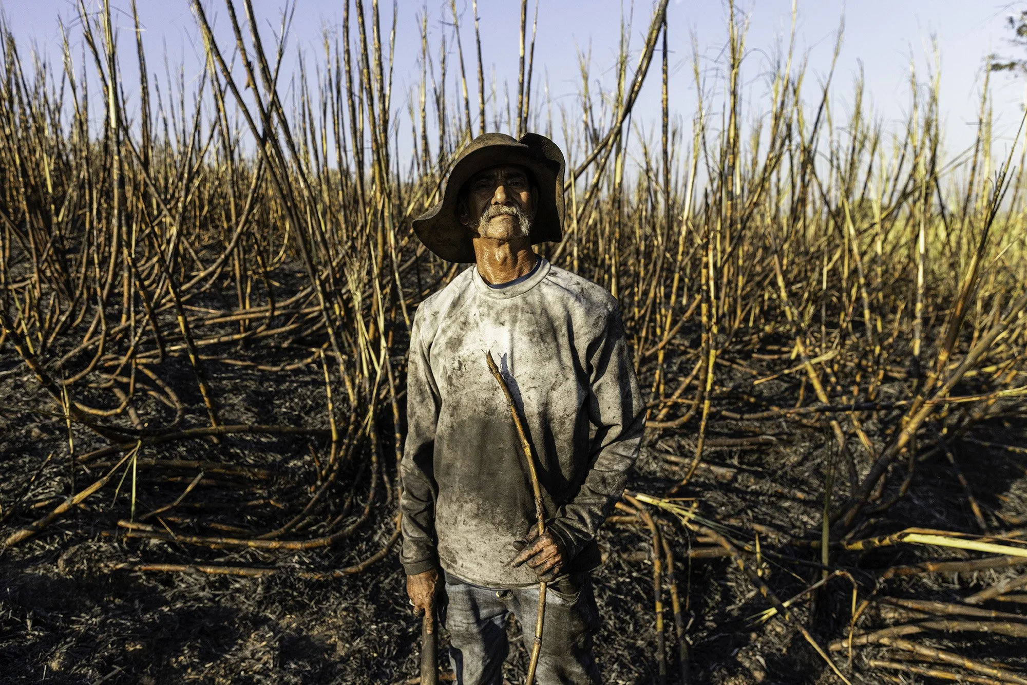  Portrait of a sugar cane worker in Guazapa, El Salvador on March 7, 2026. 