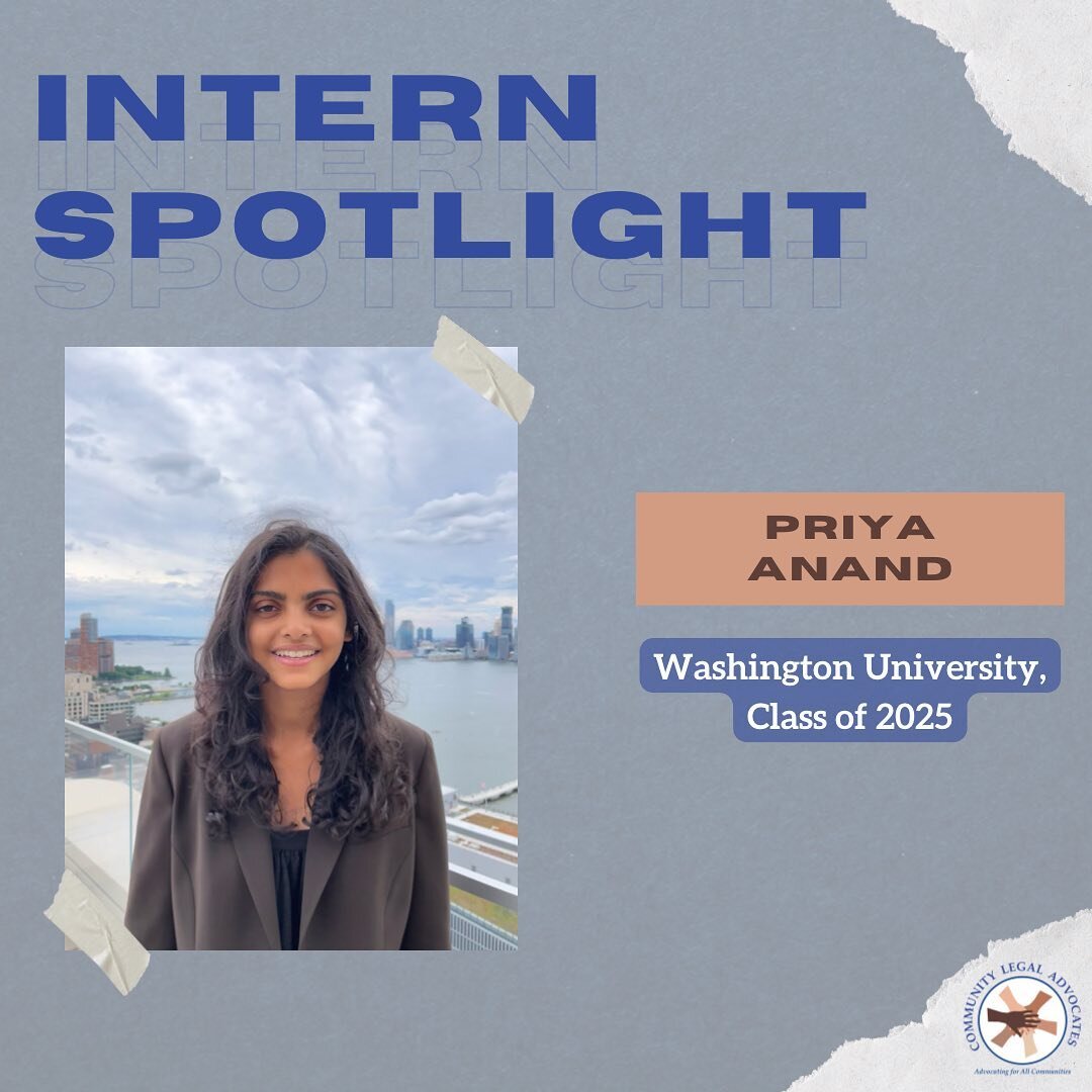 Intern Spotlight: Priya Anand!

Priya is a rising sophomore at Washington University in St. Louis studying Political Science on the Pre-Law track. She volunteers at the International Institute of St. Louis, which supports and advocates for immigrants