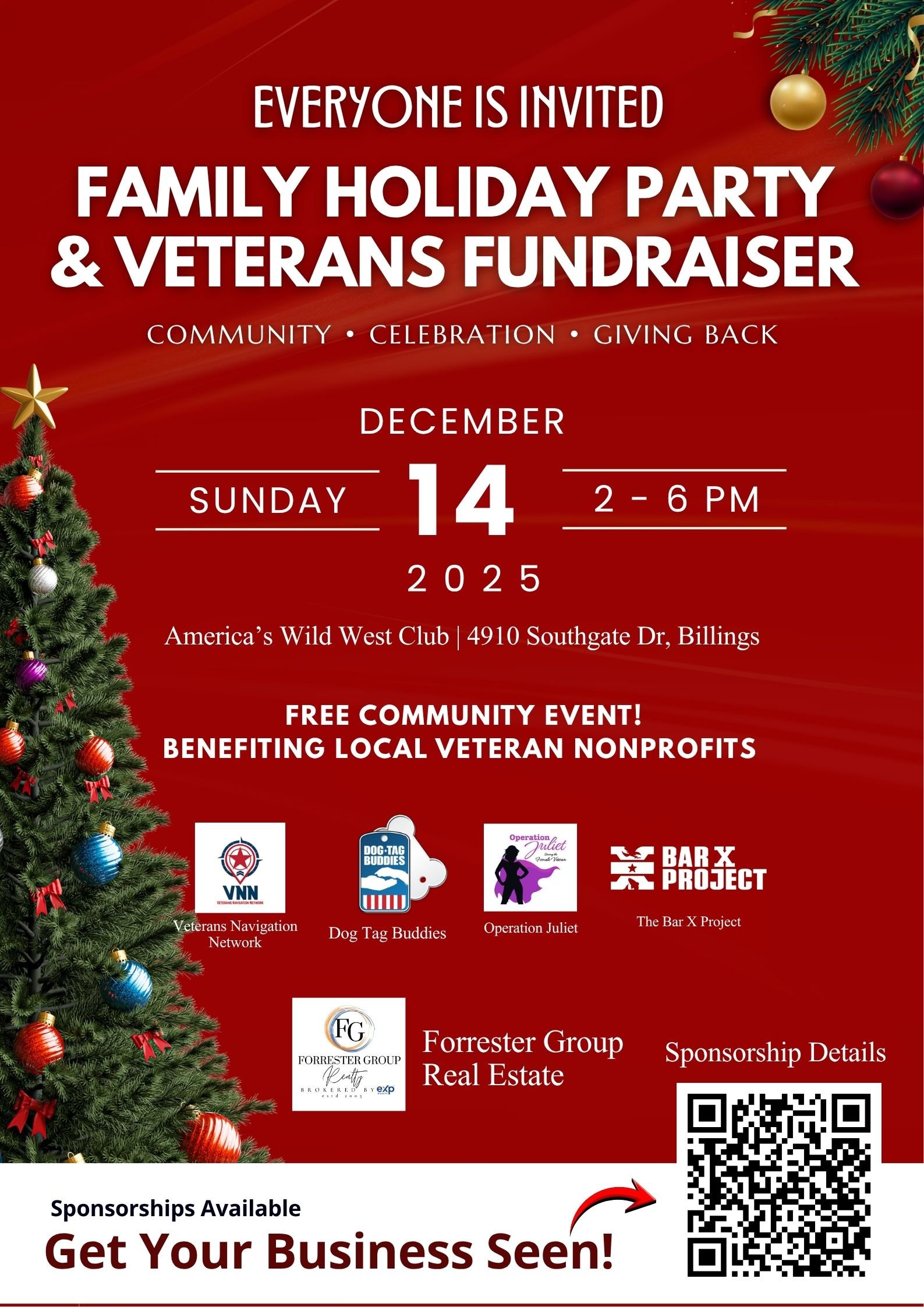 Family Holiday Party &amp; Veterans Fundraiser