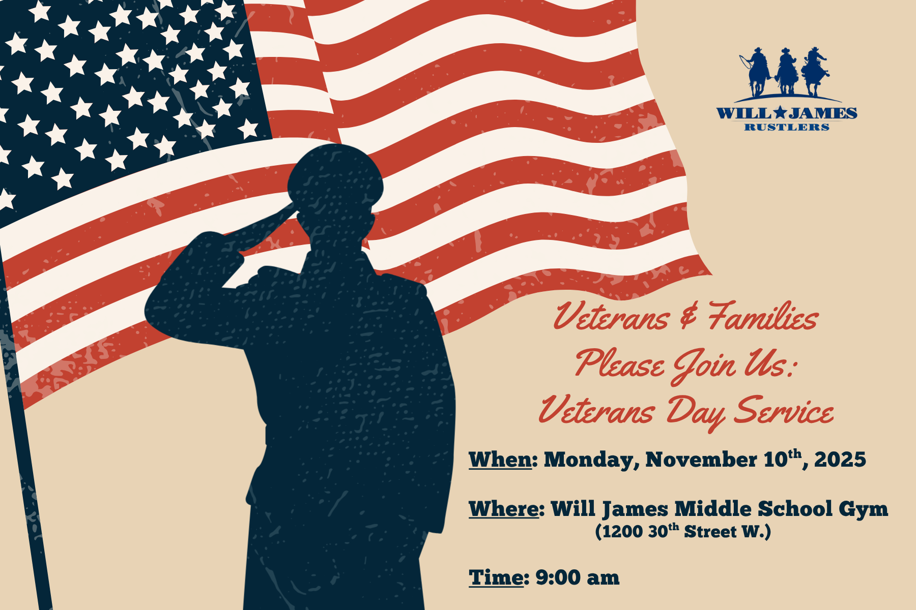 Veterans Day Service - Will James Middle School