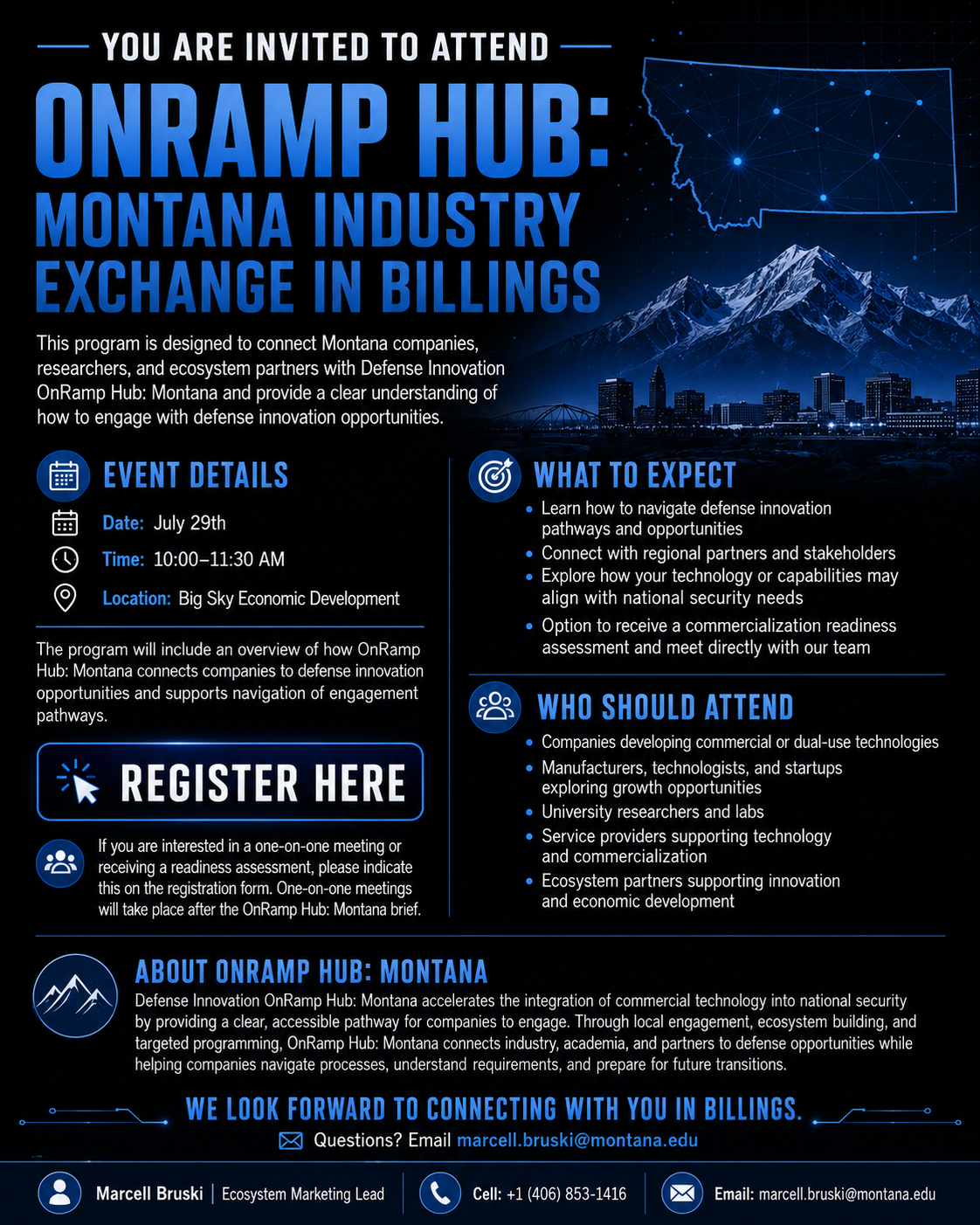 OnRamp Hub: Montana Industry Exchange | Billings – July 29th
