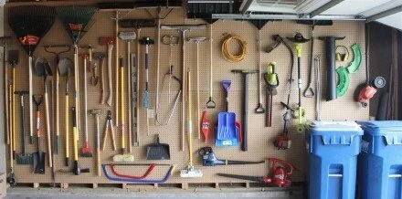 Organize your garage with pegboard