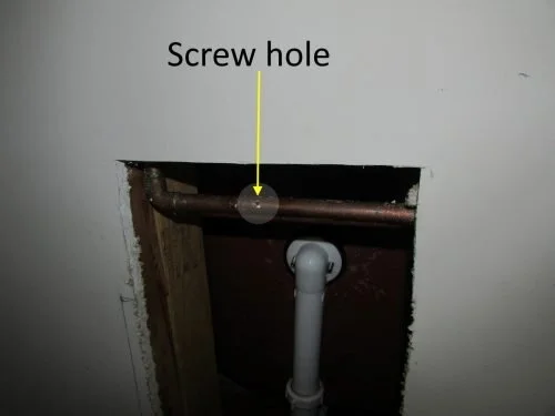 Home inspection horror story: screw through water line