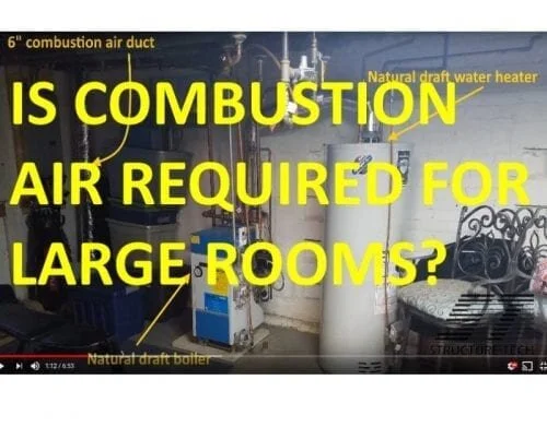 Are combustion air ducts needed for large basements?