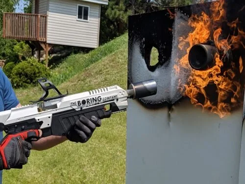 Not A Flamethrower testing on intumescent firestop collars