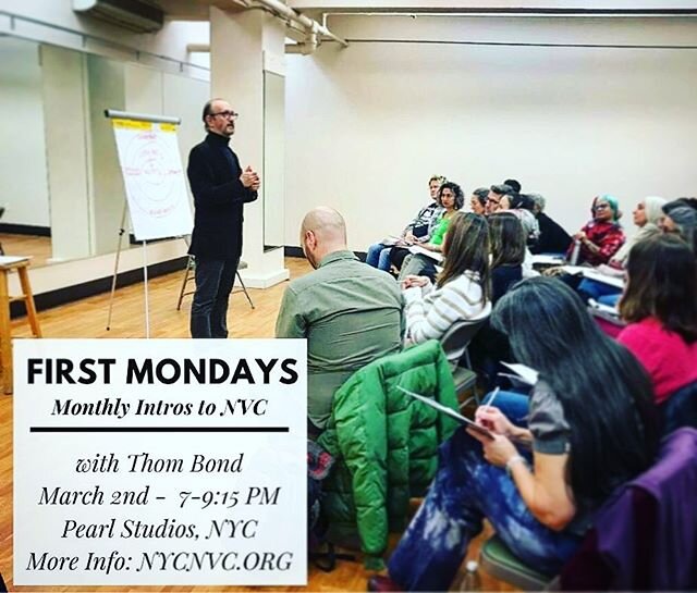 Join us for our free monthly intro to NVC this coming Monday in NY! It's fun, interactive, inspiring... and we still have some space available ;) We'd love to see you there. 
Our facilitator this month  will be NYCNVC founder Thom Bond.

To register,